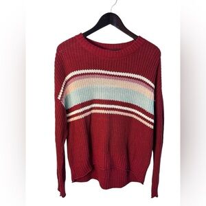 American Eagle Women’s Size Small Maroon Varsity Long Sleeve Crew Sweater